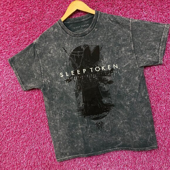 Sleep Token Take Me Back to Eden Aqua Regia Rock Band Mineral Wash T-Shirt Large - Picture 3 of 4